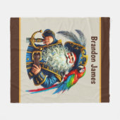 Cool boys pirate lovers add name fleece deken (Voorkant (Horizontaal))