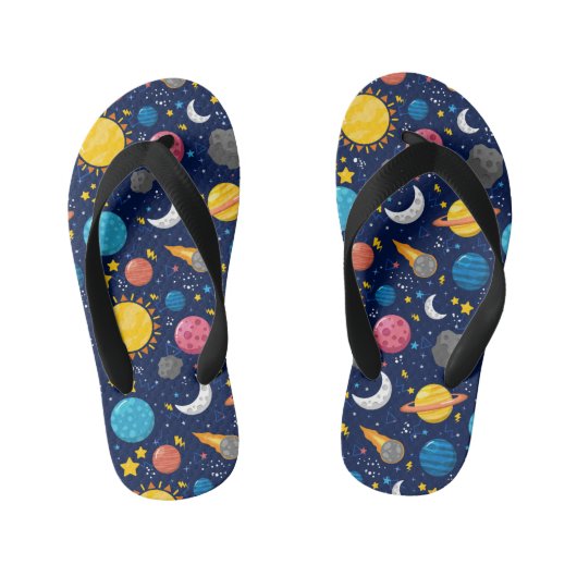 Cool boys ruimteliefhebbers tegel patroon Kind Kinder Teenslippers (Voetbed)