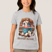 Cool boys sheriff tekst toevoegen koe Tri-Blend shirt (Voorkant)