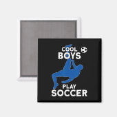 Cool Boys spelen voetbal Magneet (Voorkant / Achterkant)