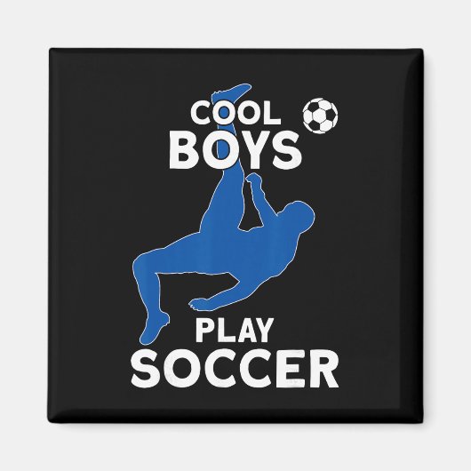 Cool Boys spelen voetbal Magneet (Voorkant)
