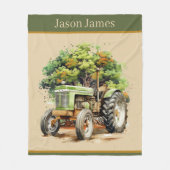 Cool boys Tractor liefhebbers voeg naam toe Fleece Deken (Voorkant)