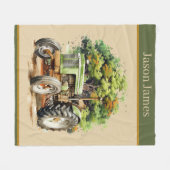 Cool boys Tractor liefhebbers voeg naam toe Fleece Deken (Voorkant (Horizontaal))