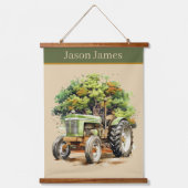 Cool boys Tractor liefhebbers voeg naam toe Hangend Wandkleed (Voorkant)