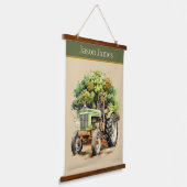 Cool boys Tractor liefhebbers voeg naam toe Hangend Wandkleed (Gebogen)