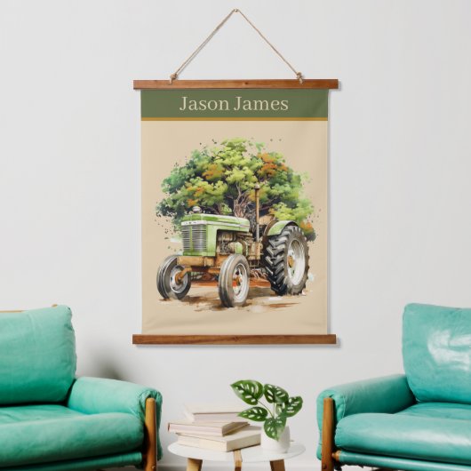 Cool boys Tractor liefhebbers voeg naam toe Hangend Wandkleed (Woonkamer)