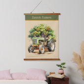 Cool boys Tractor liefhebbers voeg naam toe Hangend Wandkleed (Slaapkamer)