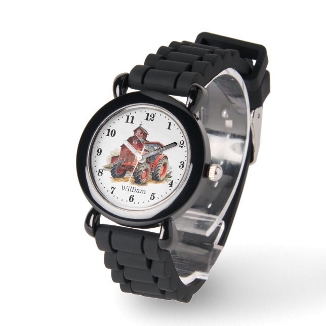 Cool boys tractor naam toevoegen horloge (Hoek)