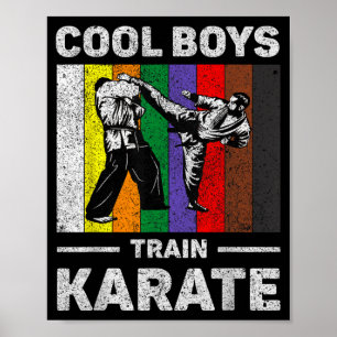 Cool Boys Train Karate Vintage Taekwondo Karate Poster