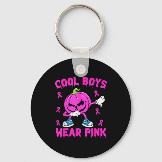 Cool Boys Wear Nk Breast Cancer Pumpkin Halloween  Sleutelhanger (Voorkant)