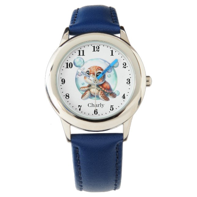 Cool boys zee schildpad naam toevoegen horloge (Voorkant)