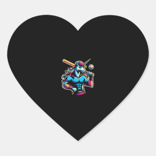 Cool Boze Eenhoorn Speelt Honkbal Bal Knuppel Honk Hart Sticker