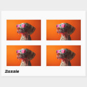 Cool Bracco italiano dog with sunglasses Rechthoekige Sticker (Vel)