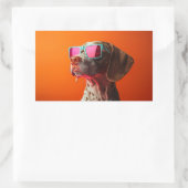 Cool Bracco italiano dog with sunglasses Rechthoekige Sticker (Tas)