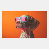 Cool Bracco italiano dog with sunglasses Rechthoekige Sticker (Voorkant)