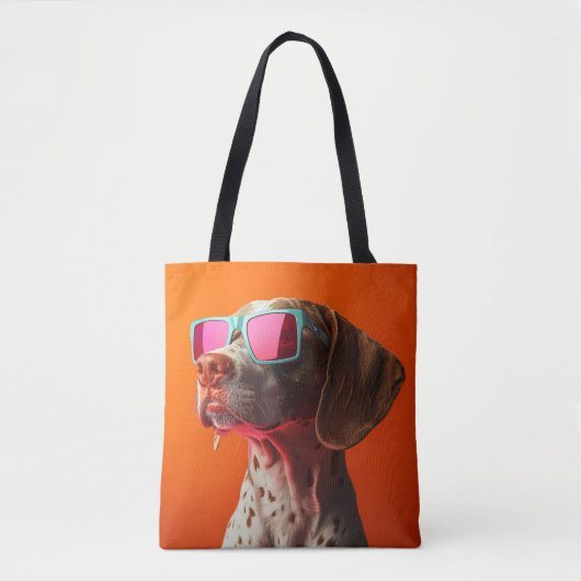 Cool Bracco italiano dog with sunglasses Tote Bag (Voorkant)