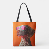 Cool Bracco italiano dog with sunglasses Tote Bag (Achterkant)