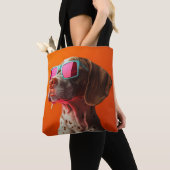Cool Bracco italiano dog with sunglasses Tote Bag (Dichtbij)