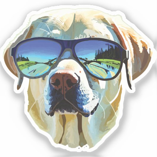 cool brave dog sticker (Voorkant)