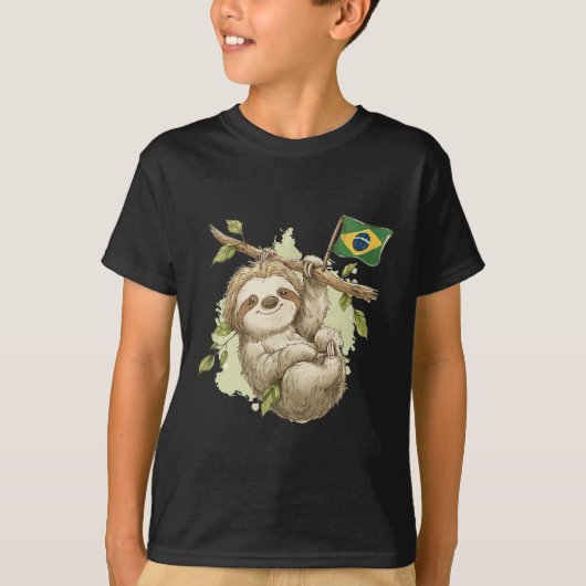 Cool Brazilian Sloth Costume For Boys And Girls  T-shirt (Voorkant)