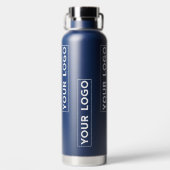 Cool breed logo patroon Navy Blue Waterfles (Achterkant)