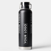 Cool breed logo patroon Zwart Waterfles (Achterkant)