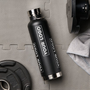 Cool breed logo patroon Zwart Waterfles