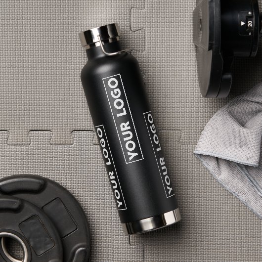 Cool breed logo patroon Zwart Waterfles (Gym (Gedraaid) )