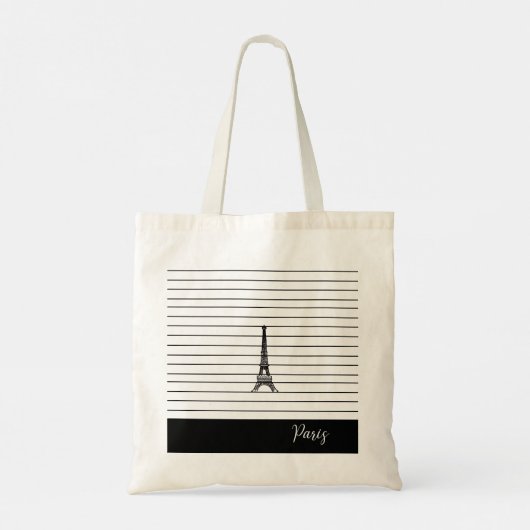 Cool Breton Stripes Parijs Tote Bag (Achterkant)