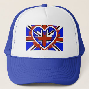 Cool British Flag Heart Design Trucker Pet
