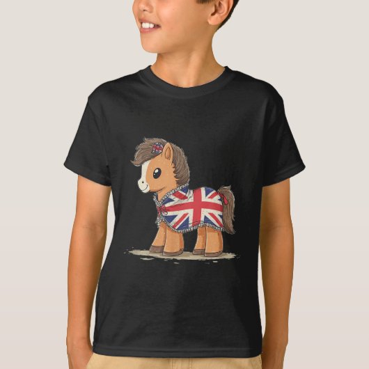 Cool British Horse Costume For Ny Lovers T-shirt (Voorkant)