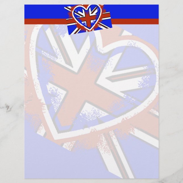 Cool Britse Vlag Hart Ontwerp (Voorkant)
