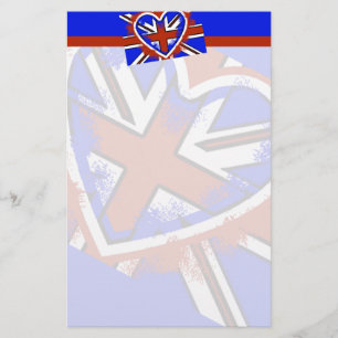 Cool Britse Vlag Hart Ontwerp Briefpapier