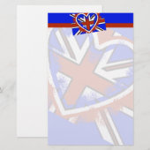 Cool Britse Vlag Hart Ontwerp Briefpapier (Voorkant / Achterkant)