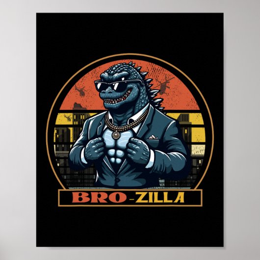 Cool Bro Brozilla Sterke Broer Saurus Familie Mat Poster (Voorkant)