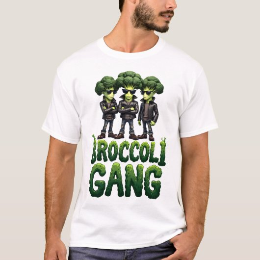 Cool Broccoli Gang Design T-shirt (Voorkant)