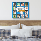 Cool Broer Foto Collage Modern Blauw Leuk Strips Canvas Afdruk (Insitu (Slaapkamer))
