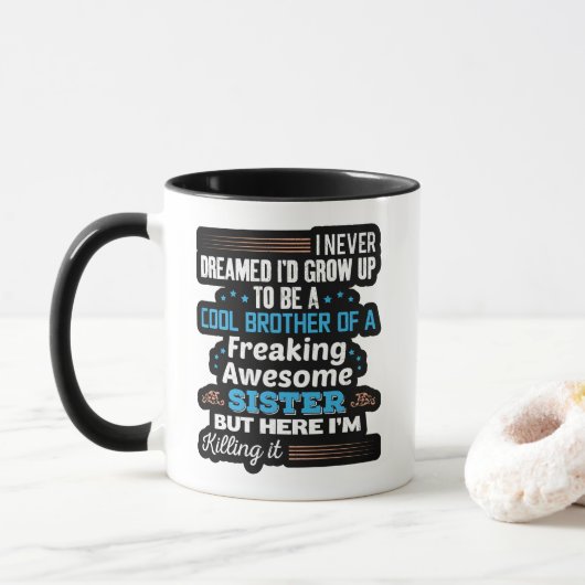 Cool Broer Van Fantastische Zus Cadeau Mok (Met donut)