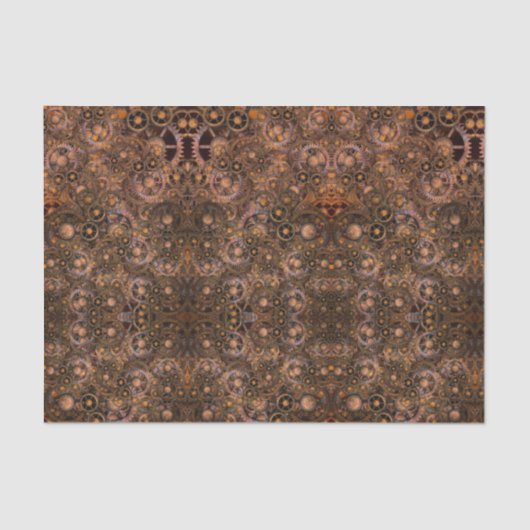 Cool Bronze Antiek tandwielen Steampunk Weefpapier Tissuepapier (Voorkant)