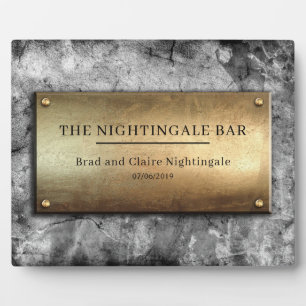 Cool Bronze Gray Concrete Custom Memorial Plaque Fotoplaat