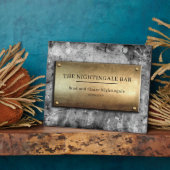 Cool Bronze Gray Concrete Custom Memorial Plaque Fotoplaat (Zijkant)