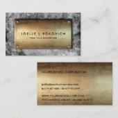 Cool Bronze Plaque Gray Concrete Generic Business Visitekaartje (Voorkant / Achterkant)