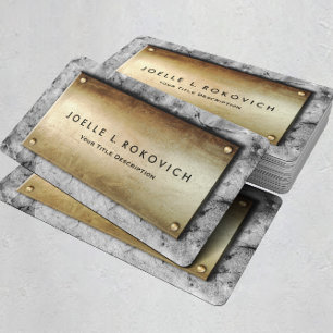 Cool Bronze Plaque Gray Concrete Generic Business Visitekaartje