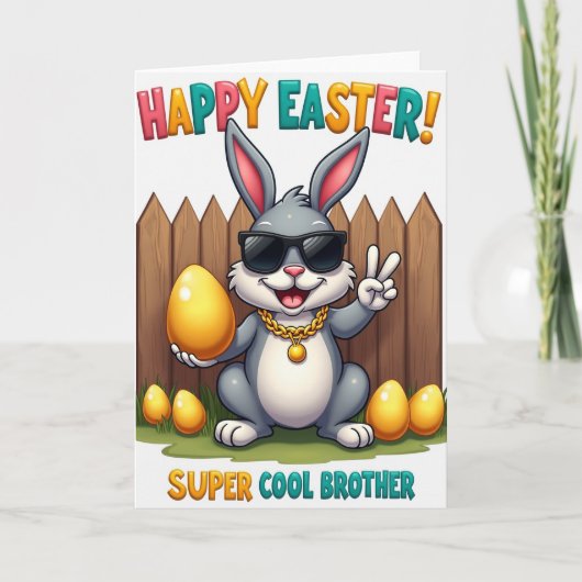 Cool Brother Easter Bunny Card Kaart (Voorkant)