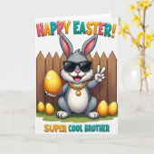 Cool Brother Easter Bunny Card Kaart (Gele Bloem)