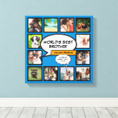 Cool Brother Fotocollage Moderne Blauwe Leuke Comi Canvas Afdruk (Insitu (Houten vloer))