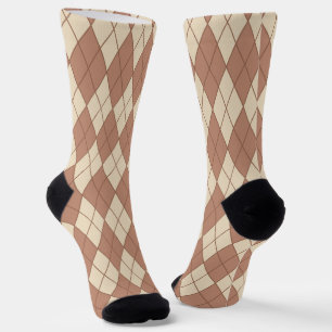 Cool Brown Argyle Pattern Sokken
