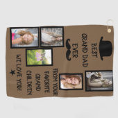 Cool Brown Beste Grand Dad Ooit Zwart Scripts Foto Golfhanddoek (Horizontaal)