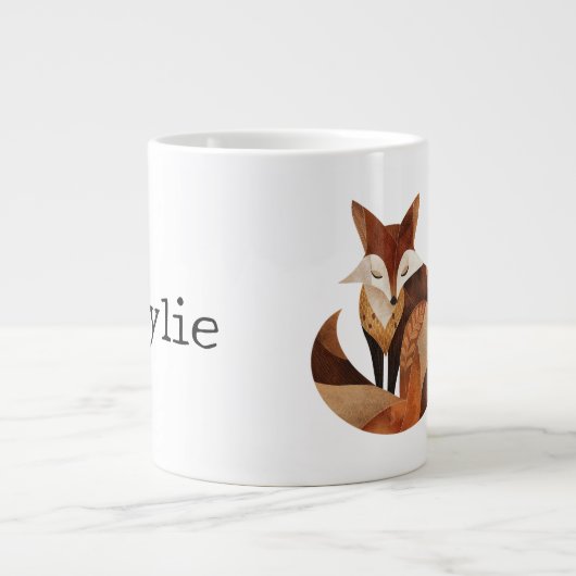 Cool Brown Cream Sinaasappel Fox Grote Koffiekop (Voorkant)