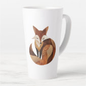 Cool Brown Cream Sinaasappel Fox Latte Mok (Rechterhoek)